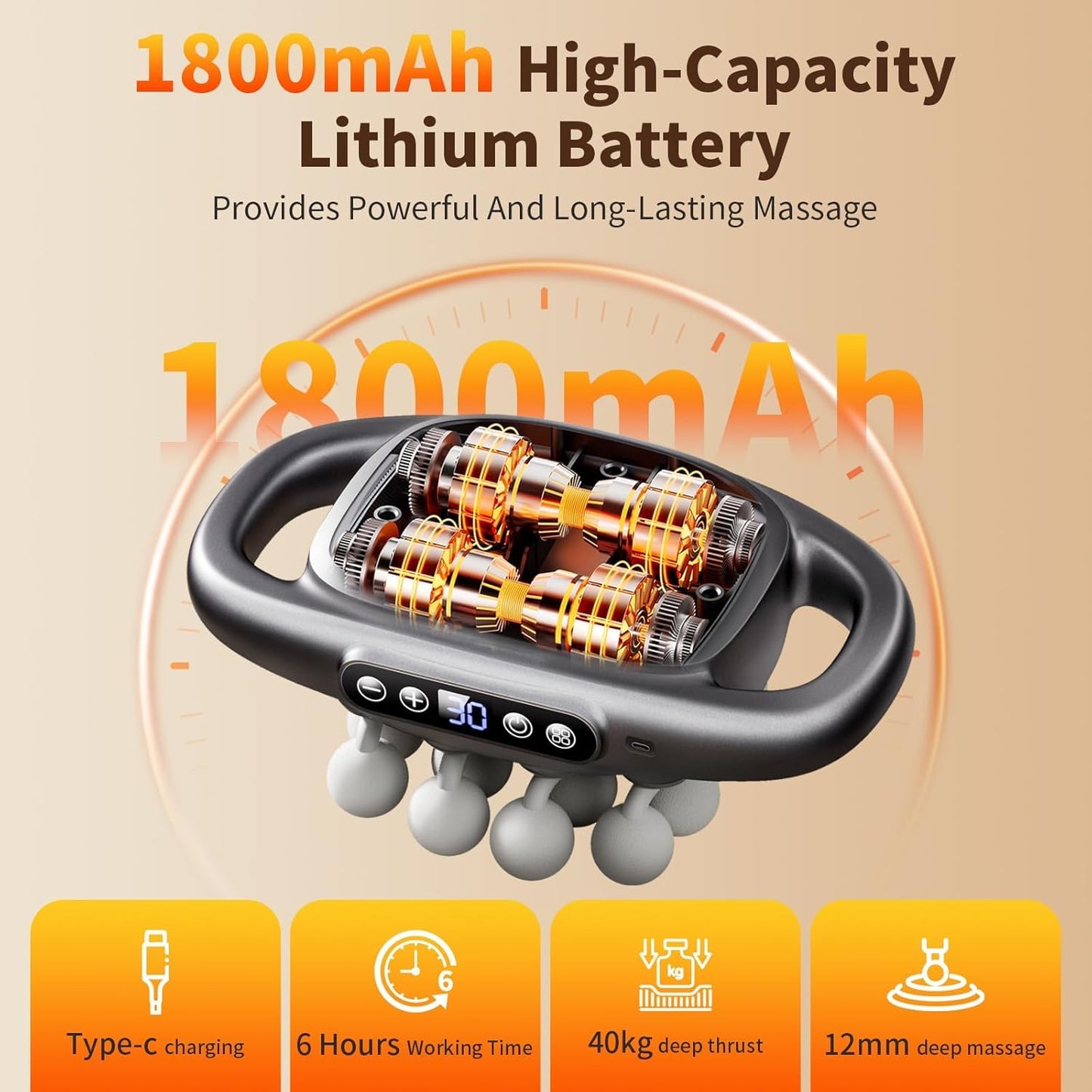 Deep Tissue Massage Gun with 16 Heads