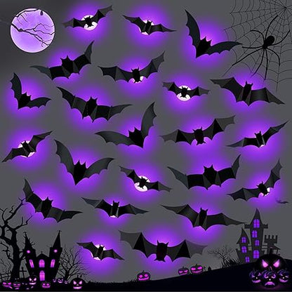 3D LED Bats Wall Decor,36 Pcs