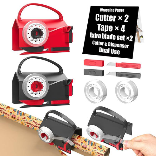 Wrapping Paper Cutter With Tape Dispenser